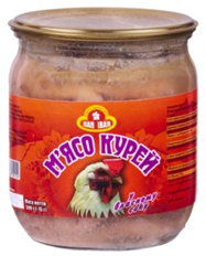 М'ясо курки у власному соку, "ПАН ІВАН", 500 г скляна банка